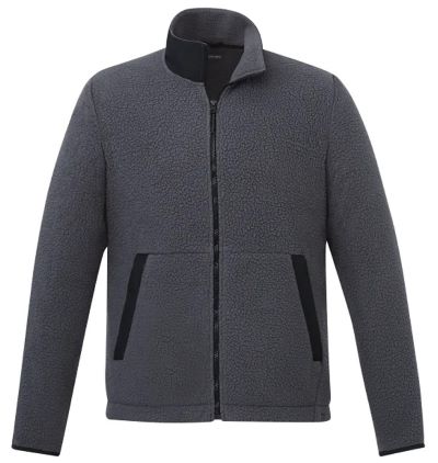 gray sherpa fleece full zip jacket