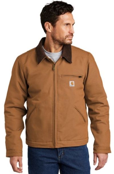 man wearing Carhartt brown work jacket