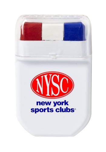 tricolor face paint in applicator with logo
