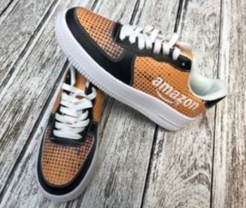custom printed sneakers with amazon logo
