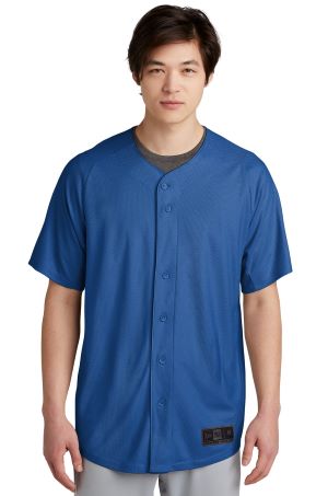 man wearing blue baseball jersey blank