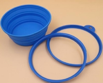 collapsible silicone dog bowl blue