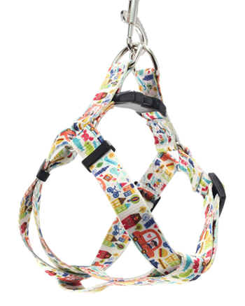 custom printed pet harness made of recycled polyester