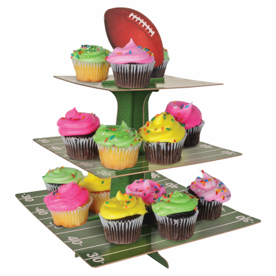 football cupcake display stand