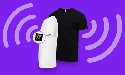 T-shirt with NFC chip in left sleeve by Threadfast Apparel