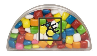half moon candy container with custom logo - semicircle taco shaped