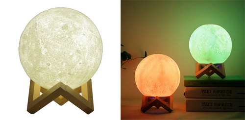 3D moon night light - color changing