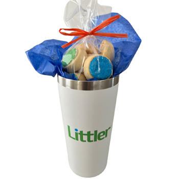 iced sugar cookie dots gift in custom branded tumbler