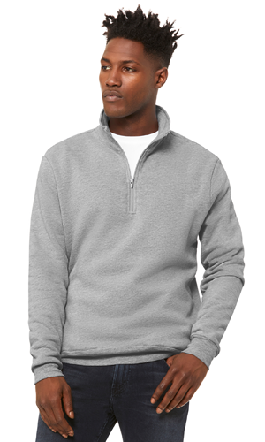 man wearing quarter-zip fleece pullover
