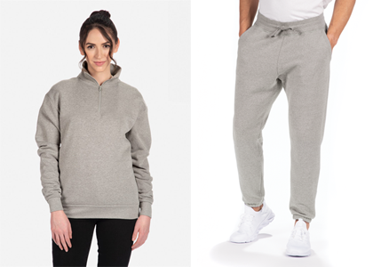 matching heather gray sweatshirt and joggers - athleisure