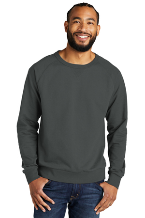man wearing charcoal gray crewneck sweatshirt