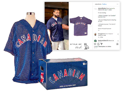 Molson beer vintage Canadian jersey and Drake Instagram post