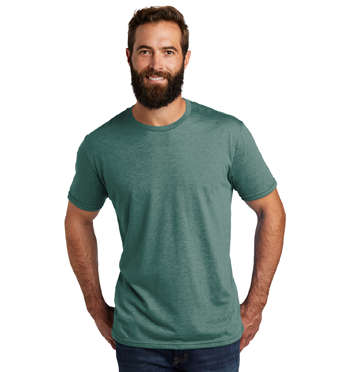 unisex tri-blend T-shirt made with recycled fibers