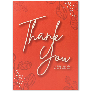 red thank you card