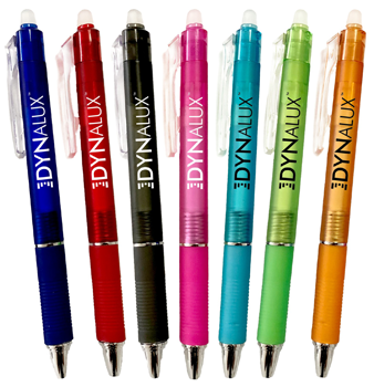 Erasable Pen available in seven barrel colors with black ink.