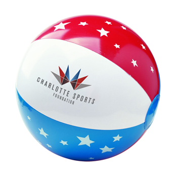 stars & stripes beach ball with custom logo